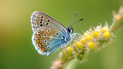 Fototapeta premium Stunning Close-Up of a Vibrant Butterfly on a Flower