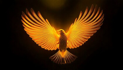 Obraz premium Bird, glowing, abstract, art, colors, light, 