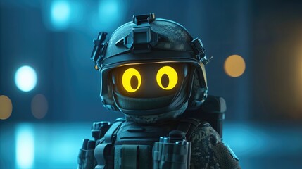 A Robotic Soldier Stands In A Futuristic Setting