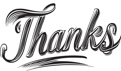 Obraz premium Thanks simple calligraphy, Modern had written lettering sign on white background