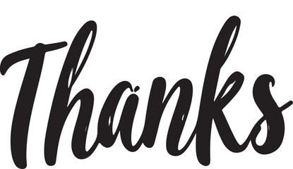 Thanks simple calligraphy, Modern had written lettering sign on white background