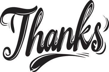 Obraz premium Thanks simple calligraphy, Modern had written lettering sign on white background