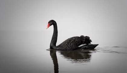 Fototapeta premium black swan on the water