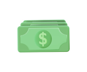 Dollars cash illustration, cartoon cash banknotes. dollar sign for finance payment online. Money, finances, and coin-related icon. Wealth icon