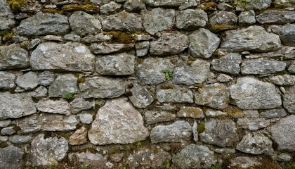 Detailed Stone Wall Texture with Irregularly Sized Stones