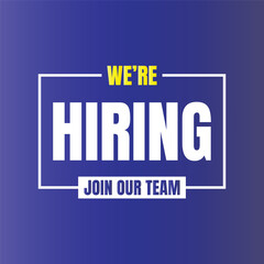 Fototapeta premium We are hiring creative social media post, Join our team vacancy job poster, Hiring social media poster design