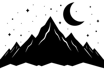 Moonlit Mountain Silhouette.