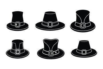 Set of St. Patrick’s Day hat silhouette art