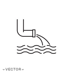 rain pipe icon, gutter , drain water of roof, thin line symbol isolated on white background, editable stroke eps 10 vector illustration