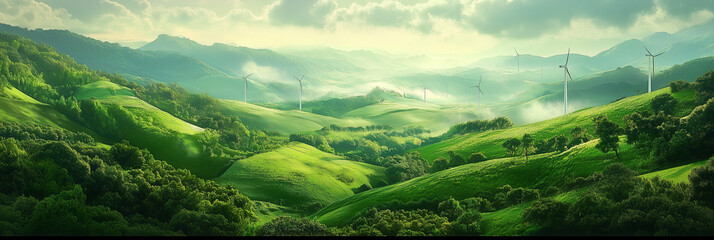 Wind turbines in the landscape