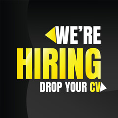 Fototapeta premium We are hiring job vacancy design, Hiring now social media poster, Join our team we are hiring job vacancy announcement design