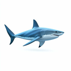 Fototapeta premium Realistic illustration of a great white shark