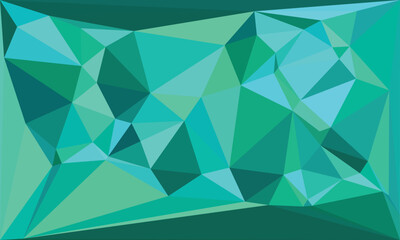 Abstract Green and Teal Triangle Pattern Background, Geometric Art, Digital Illustration