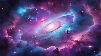 Obraz premium Cosmic Galaxy-Inspired Abstract Wallpaper with Stars and Nebulae