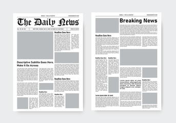 newspaper template old style. the daily newspaper vintage design template