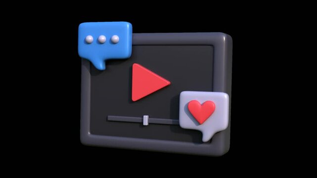 3D Animated Movie Review Icon, perfect for film critics or rating systems.