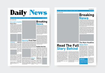 daily newspaper design graphical layout template