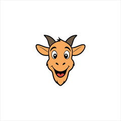 Giggly Goat Head Cartoon Vector Illustration for Logos and Designs
