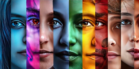 A colorful collage showcasing diverse faces from different backgrounds, emphasizing the beauty of community diversity.