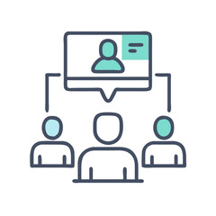 Virtual Meeting Icon in Minimalist Style for Digital Collaboration