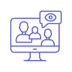 Virtual Meeting Icon in Minimalist Style for Digital Collaboration