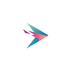 Fast arrow media play logo design