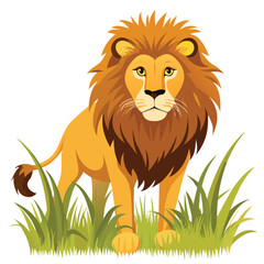 lion-a-long-grass-white-background (2).eps