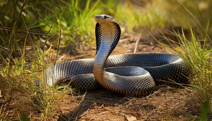 Fototapeta premium a King Cobra laying in the wild