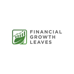 leaf financial growth logo design element vector template