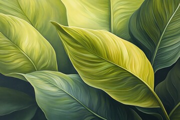 Obraz premium green leaves copy space
