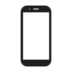 smartphone with blank white screen isolated on white background. vector illustration