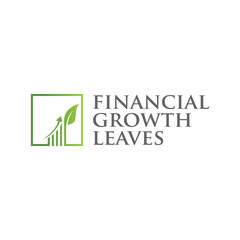 leaf financial growth logo design element vector template