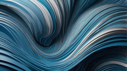 Fototapeta premium Dynamic 3D Abstract Wave Wallpaper in Blue and Teal Shades