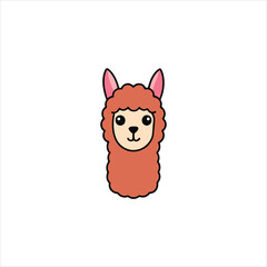 Playful Alpaca Head Cartoon Vector for Artistic Graphics