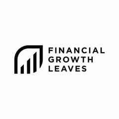 leaf financial growth logo design element vector template