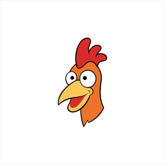  Playful Funky Chicken Head Cartoon Vector Illustration