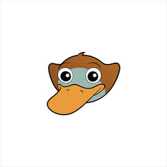 Playful Platypus Head Cartoon Vector Illustration for Design Projects