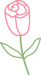 Simple Flower outline illustration 