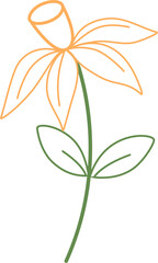 Simple Flower outline illustration 