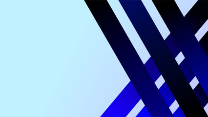 Dark blue gradient strips diagonal shapes over light sky blue presentation background