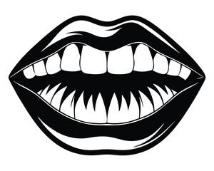 Obraz premium mouth-vector-silhouette-white-background.eps