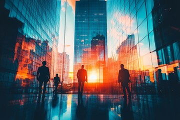 Executives Cityscape Sunset Growth Strategy