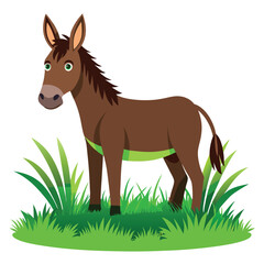 mule-a-long-grass-white-background.eps