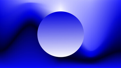 Gem white light glint blue gradient circle with swirling 3d blue colors background