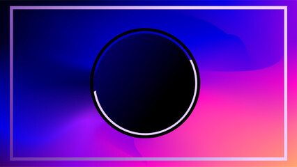 Half white outline and black outline circle frame over twilight mesh presentation background