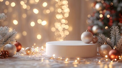 White round Christmas podium