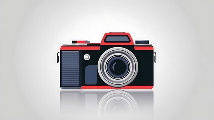 A Classic Red And Black Film Camera Design