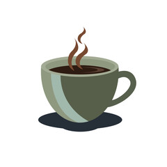 Minimalist illustration of a steaming coffee cup in earthy tones