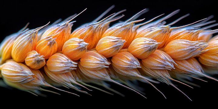 Close-up of Wheat Grains with Fine Detail