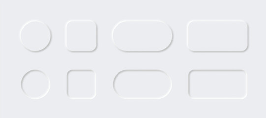 Set of neumorphic design elements